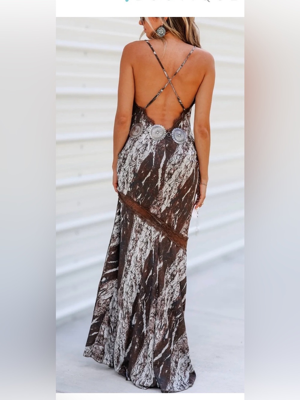 WILD HEARTED BEAUTY LACE by H&Y lined maxi dress.Size S. NWOT. Belt NOT included